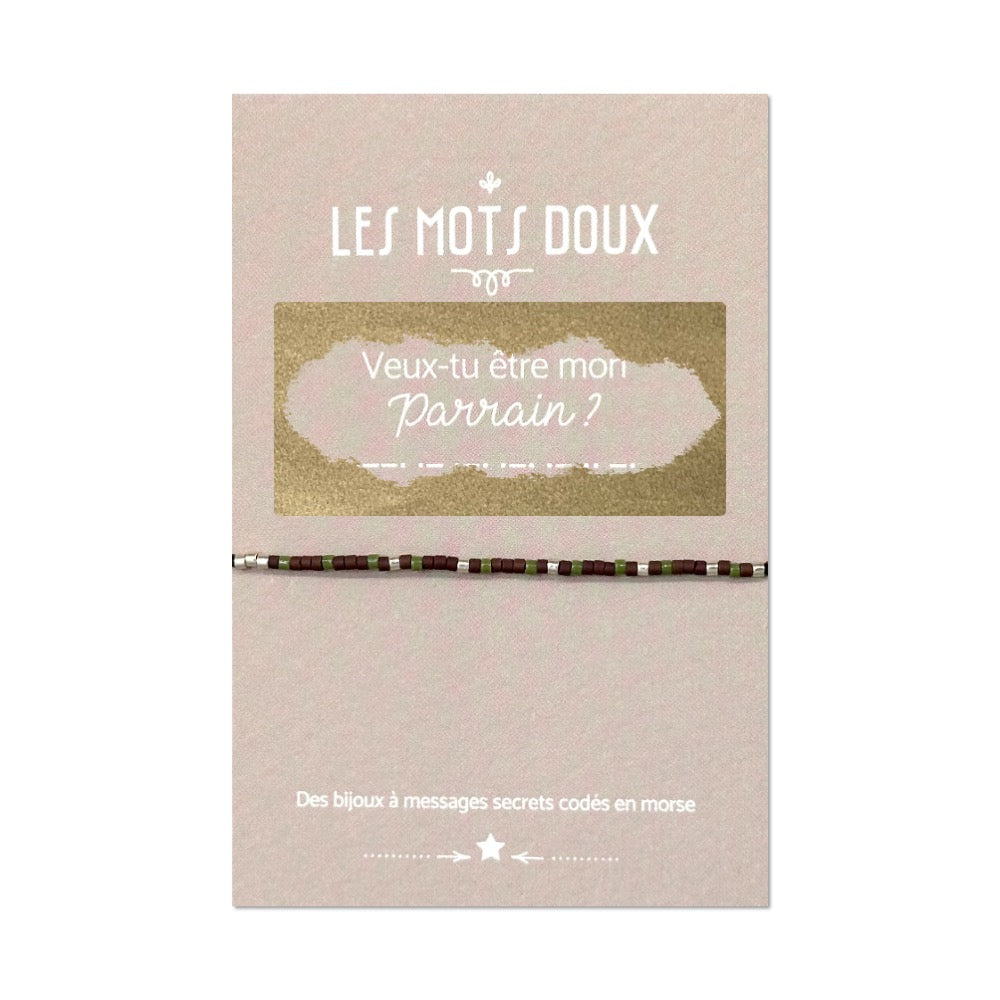 Bracelet Code Morse : Veux-tu être mon parrain ?