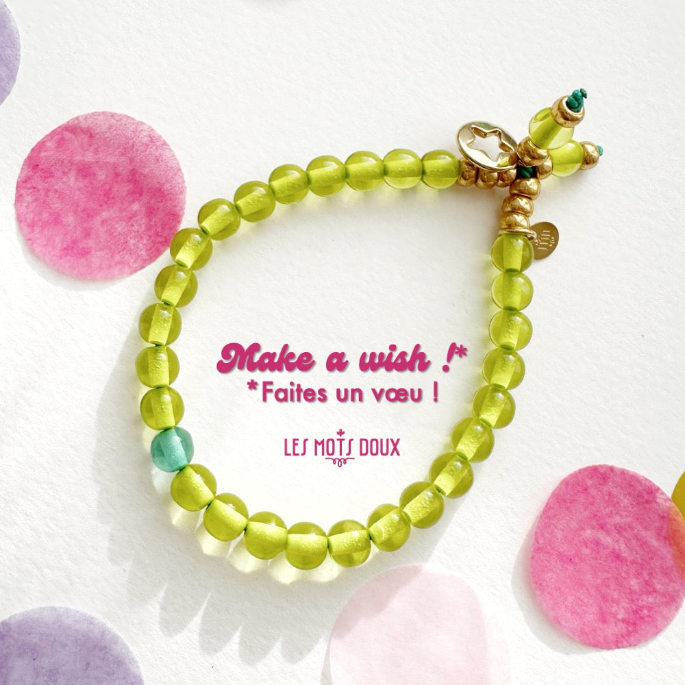 Bracelet "Make a wish" jaune chartreuse