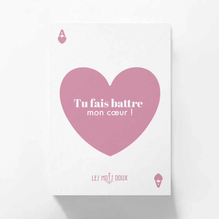 Carte postale - Tu fais battre mon coeur !