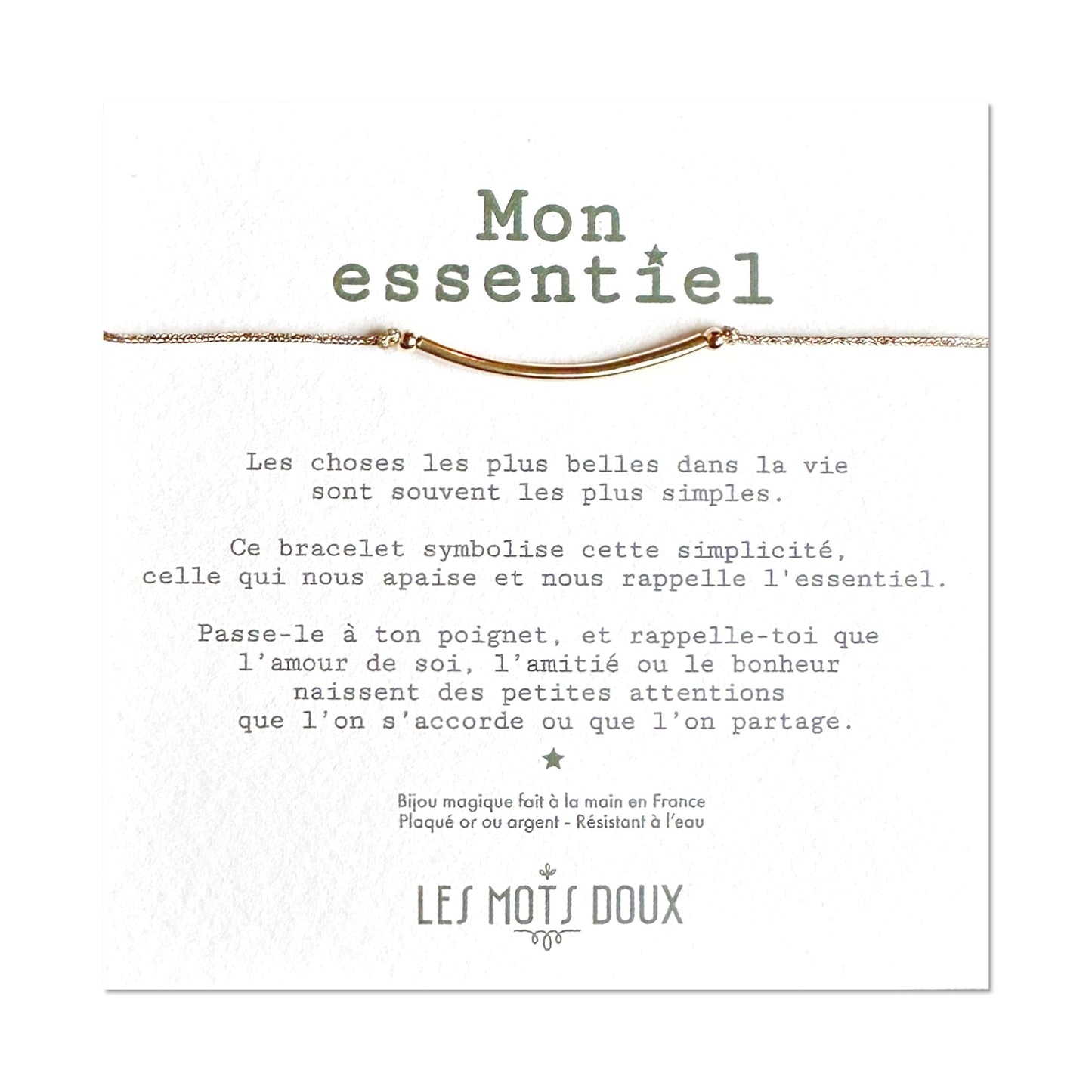 Bracelet "Mon essentiel" cordon doré