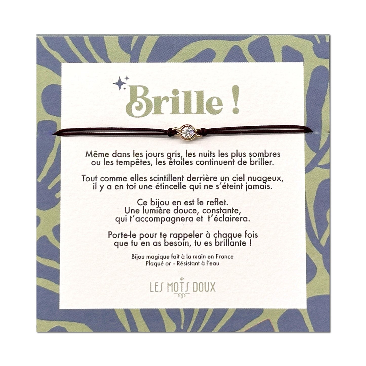 Bracelet "Brille" cordon gris