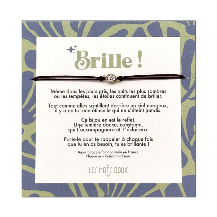 Bracelet - Brille - cordon gris