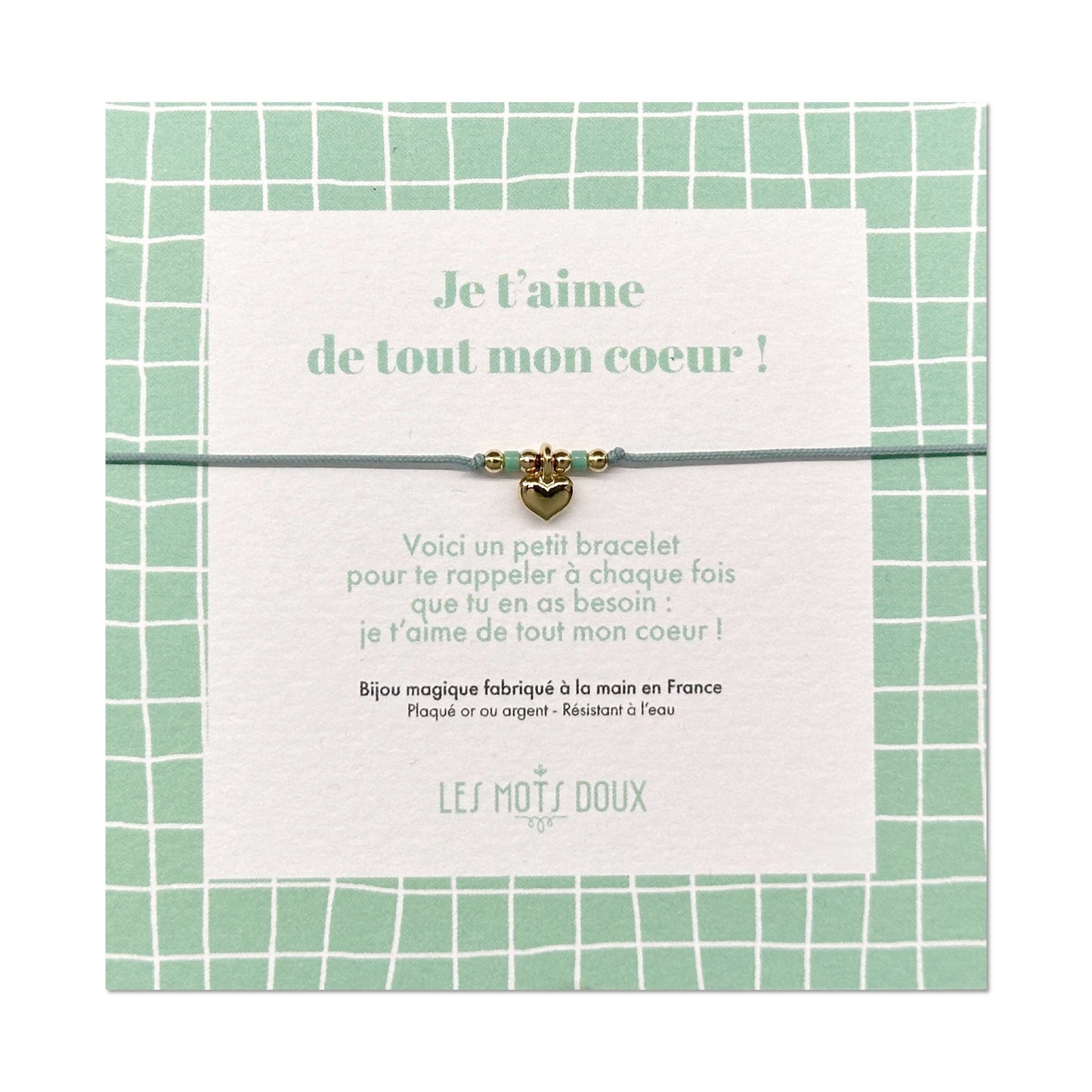 Bracelet Enfant "Je t'aime de tout mon coeur"