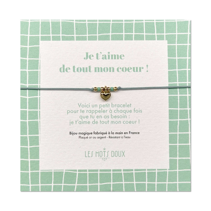 Bracelet Enfant - Je t'aime de tout mon coeur