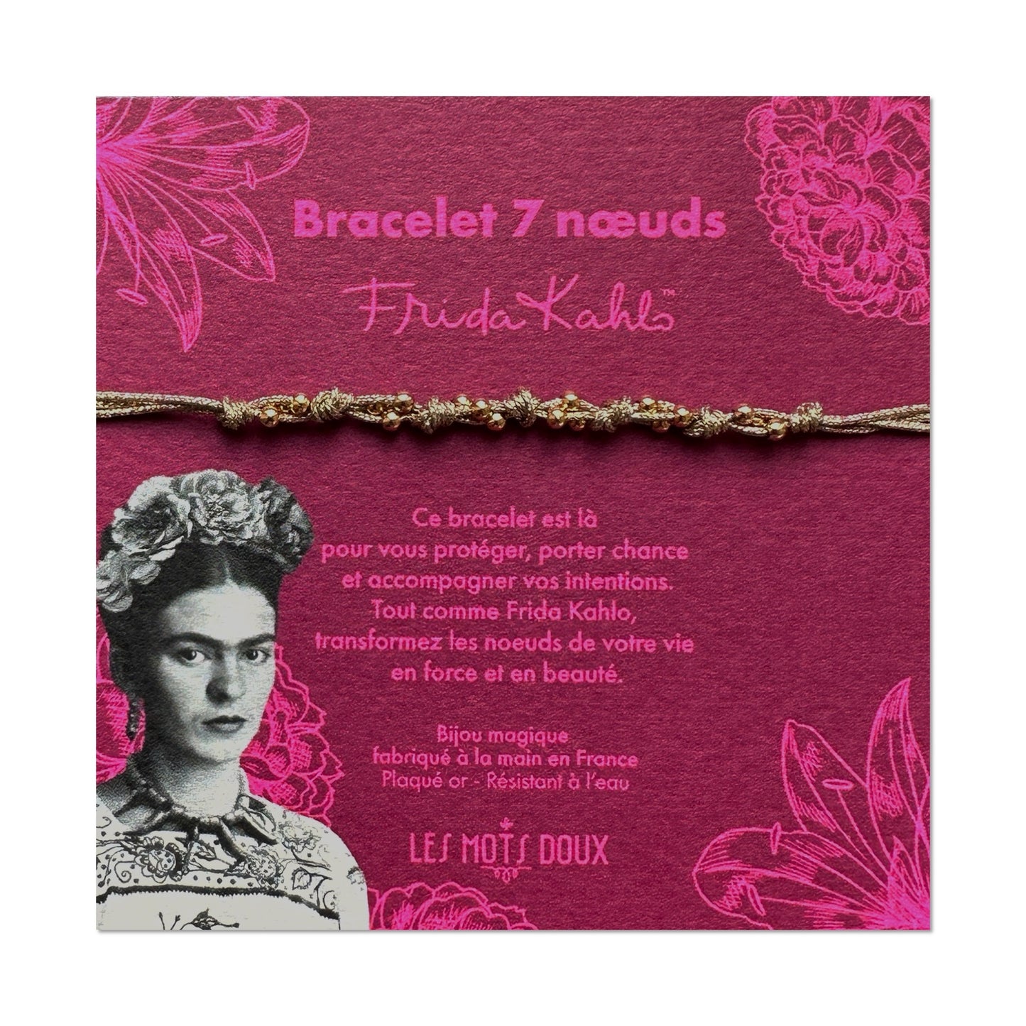 Bracelet 7 noeuds Frida Kahlo doré