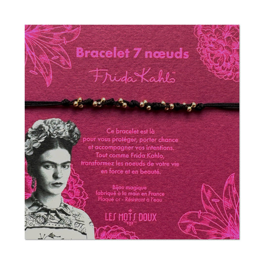 Bracelet 7 noeuds Frida Kahlo noir