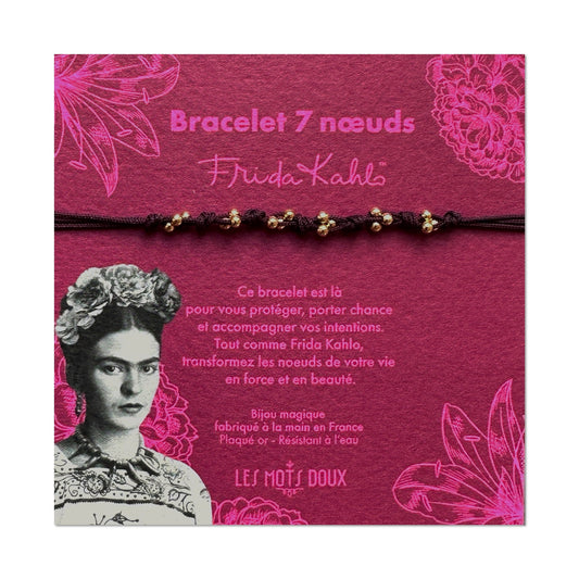 Bracelet 7 noeuds Frida Kahlo prune