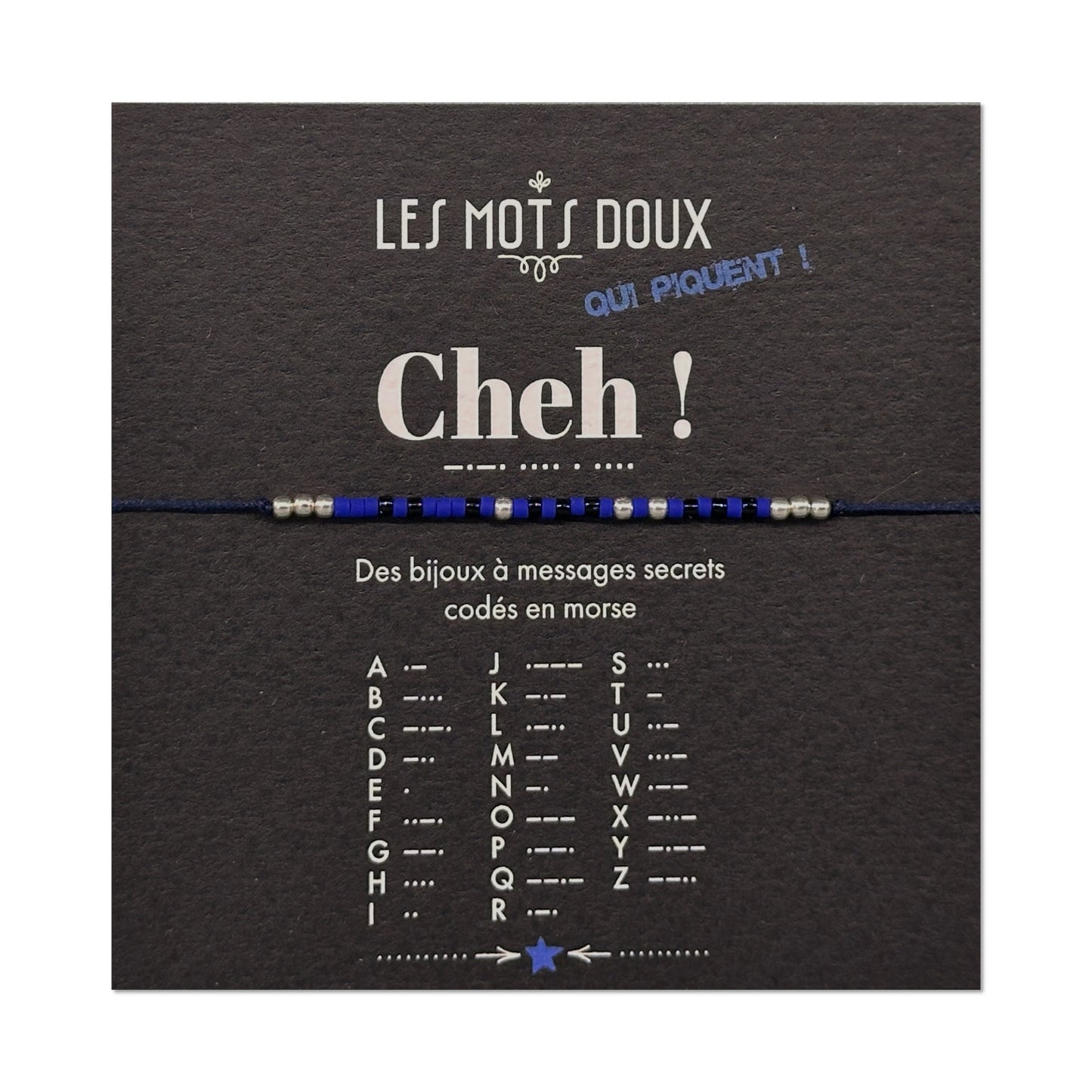 Bracelet code morse "Cheh"