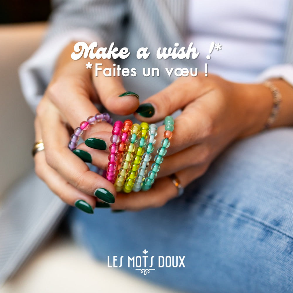 Bracelet "Make a wish" saumon