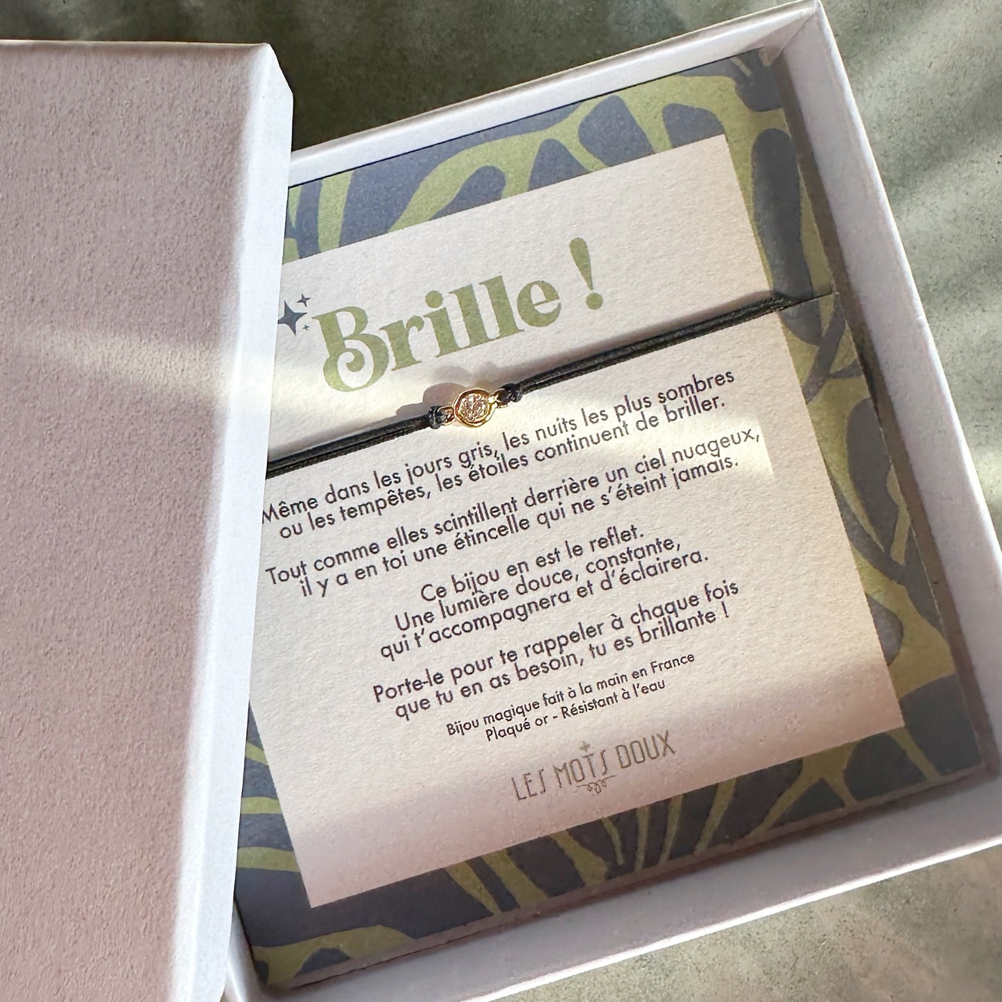 Bracelet "Brille" cordon prune