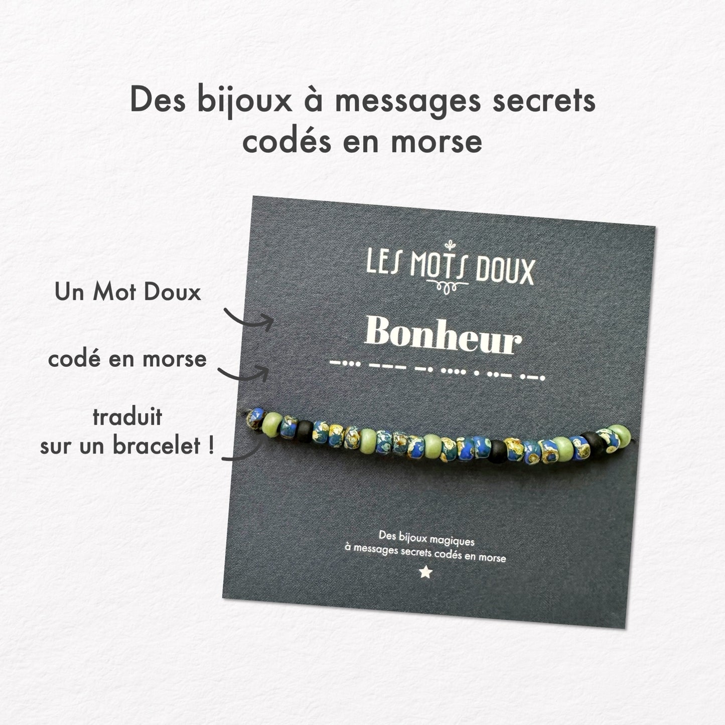 Bracelet homme code morse : Bonheur