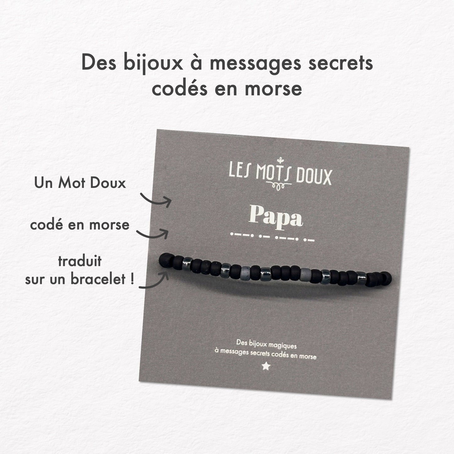 Bracelet homme code morse : Papa