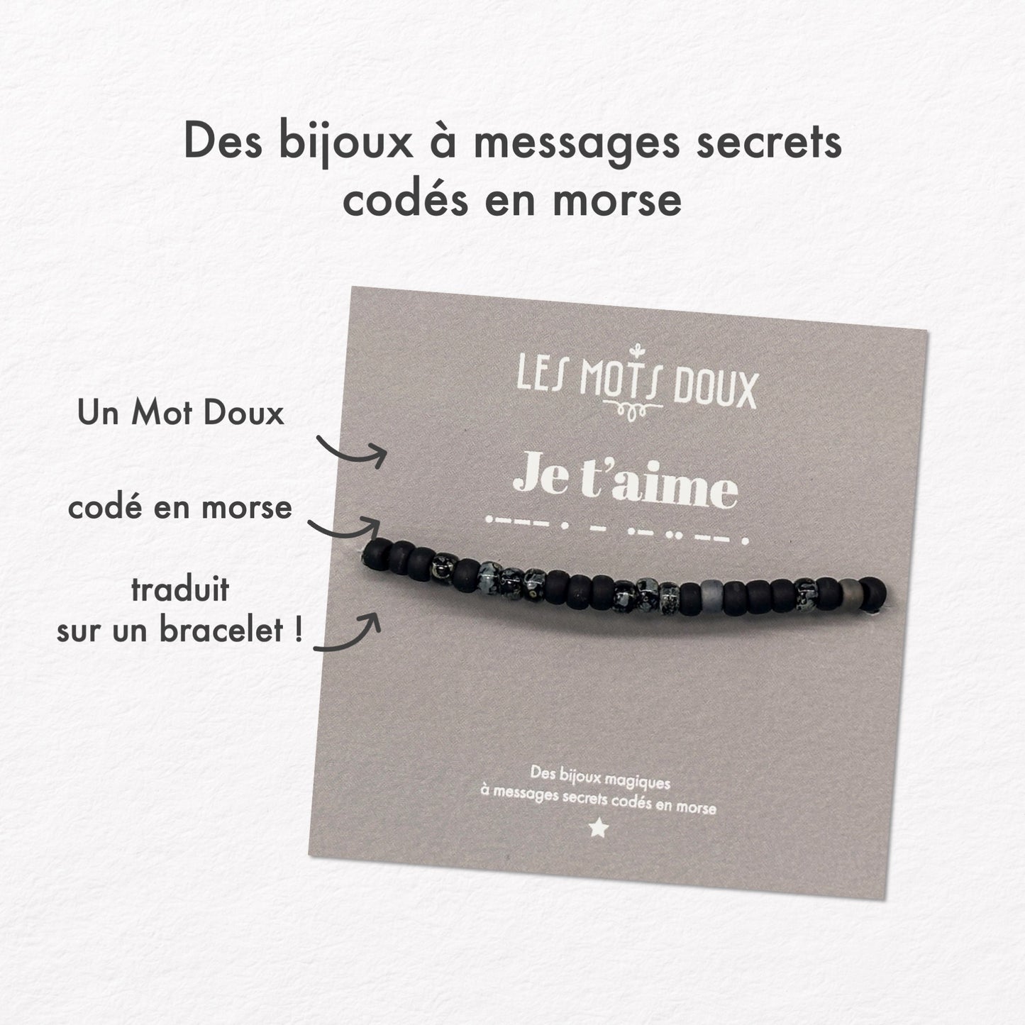 Bracelet homme code morse : Je t'aime