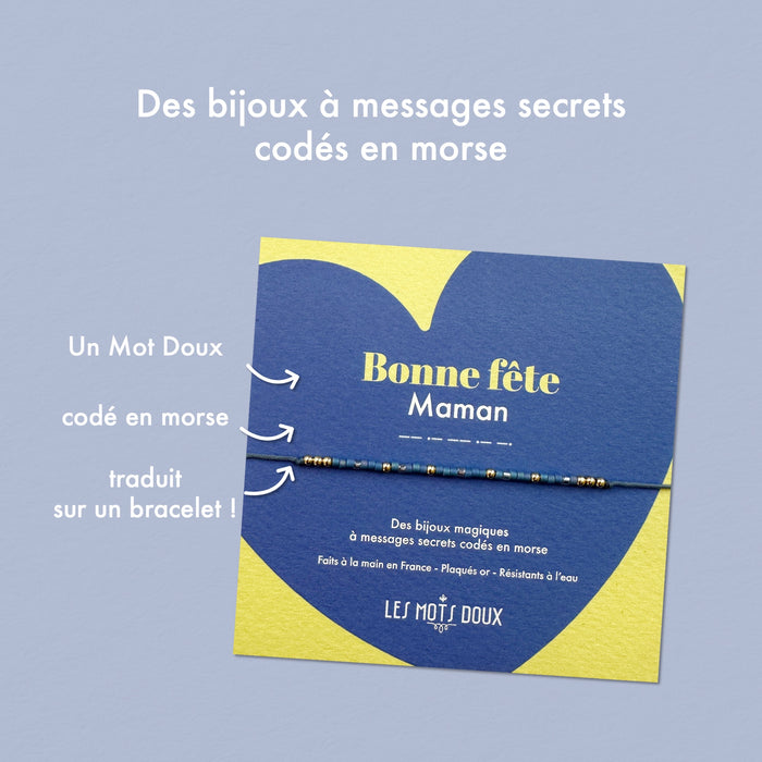 Bracelet Code Morse - Bonne fête - Maman
