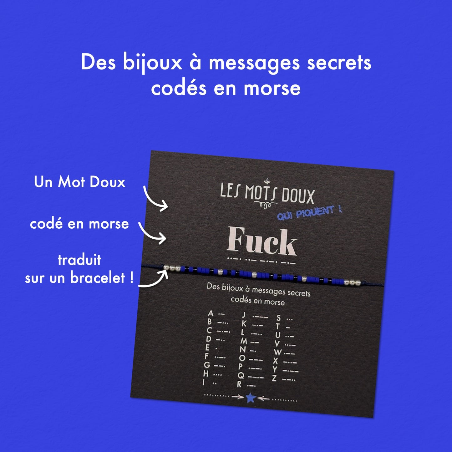 Bracelet code morse "Fuck"
