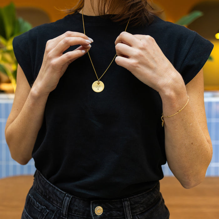 Sautoir Médaille - I Love you to the moon and back !