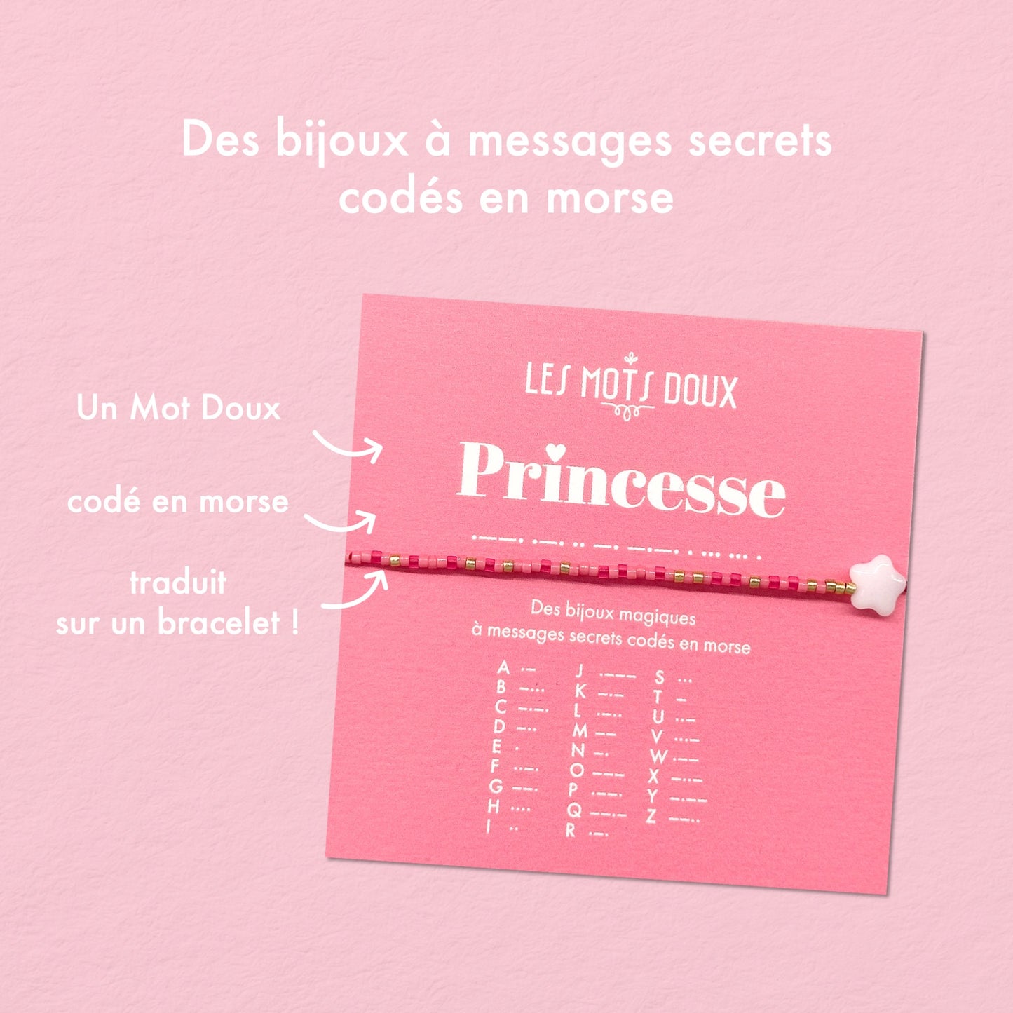Bracelet enfant Code morse : Princesse