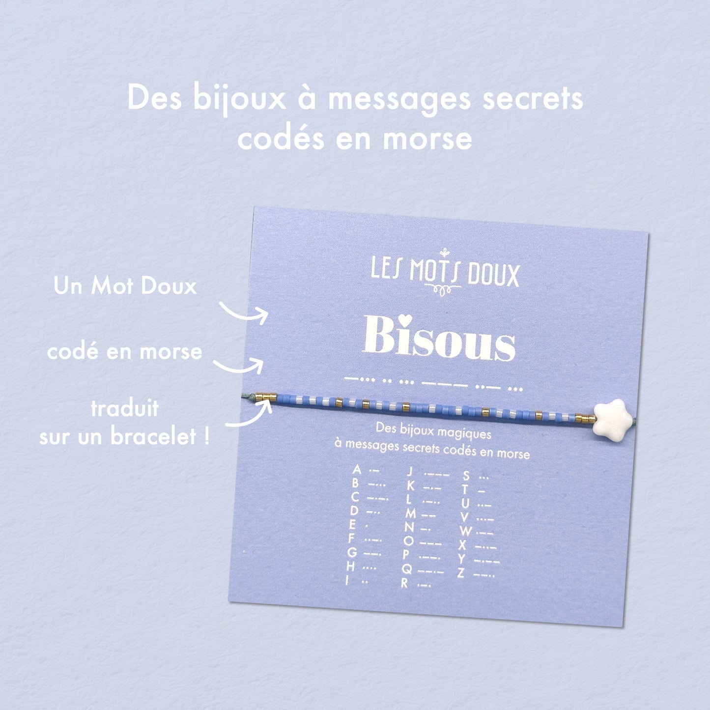 Bracelet enfant Code morse : Bisous