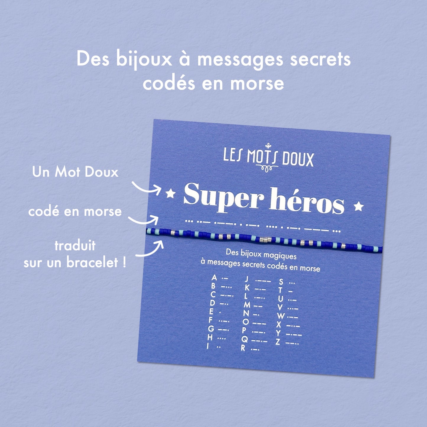 Bracelet enfant Code morse : Super Héros