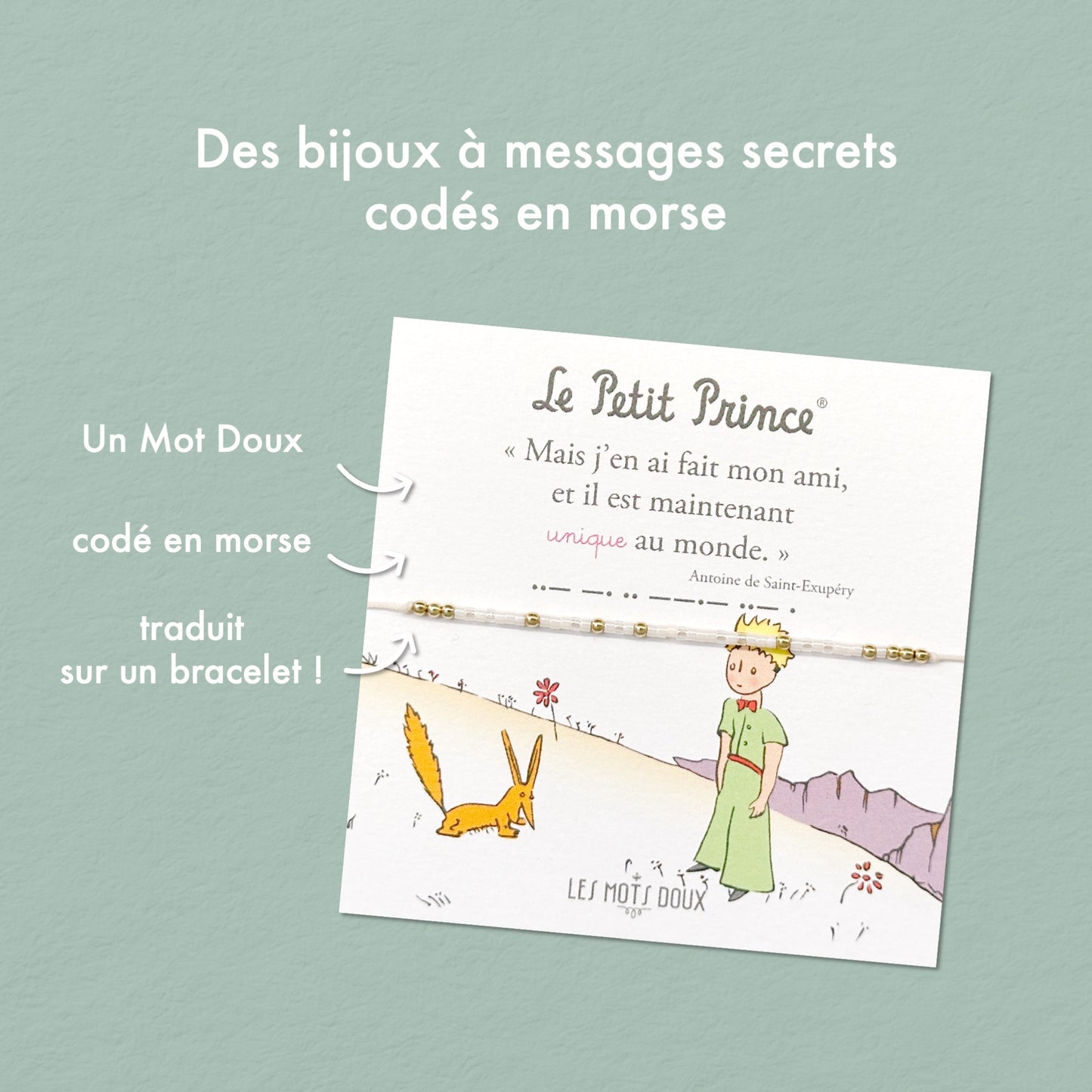 Bracelet Code Morse Le Petit Prince : Unique