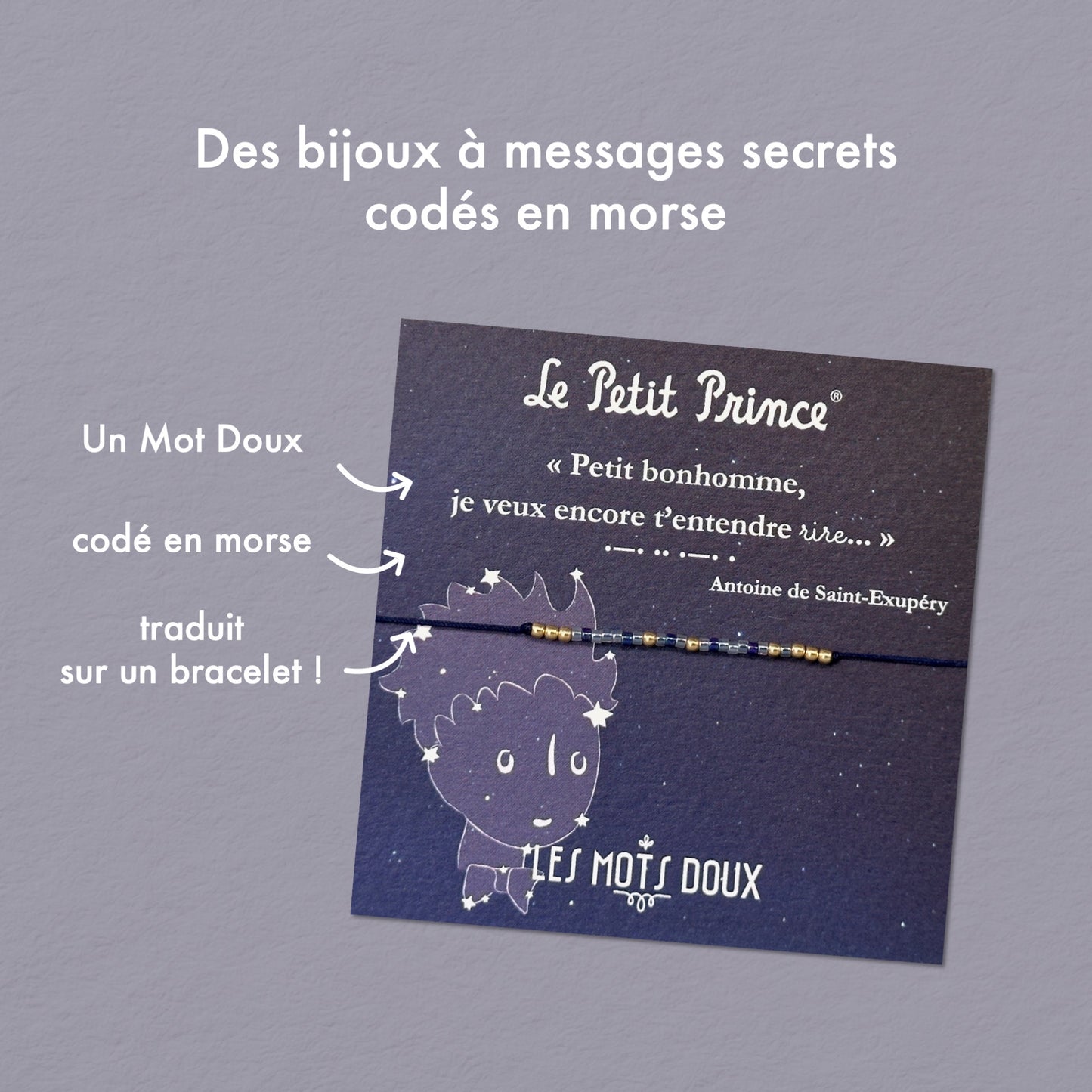 Bracelet code morse Le Petit Prince : Rire