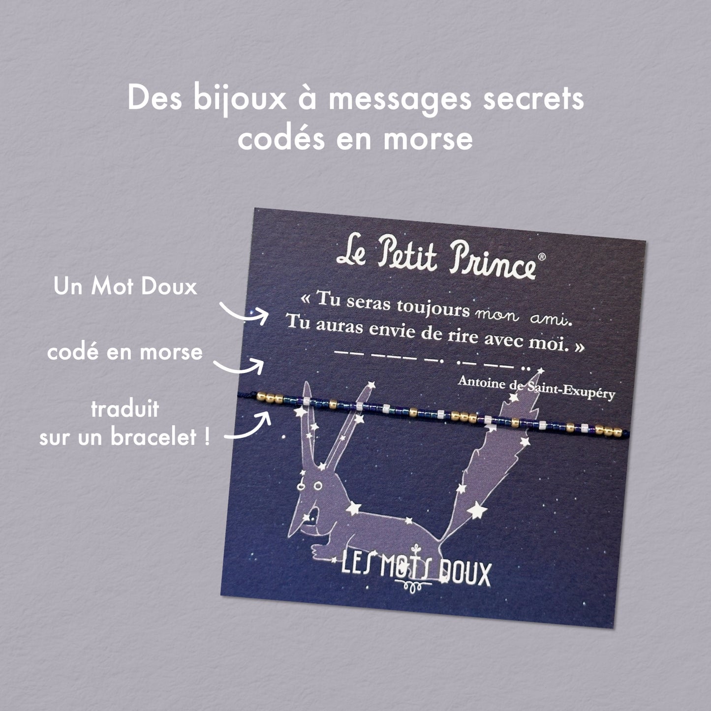 Bracelet code morse Le Petit Prince : Mon ami