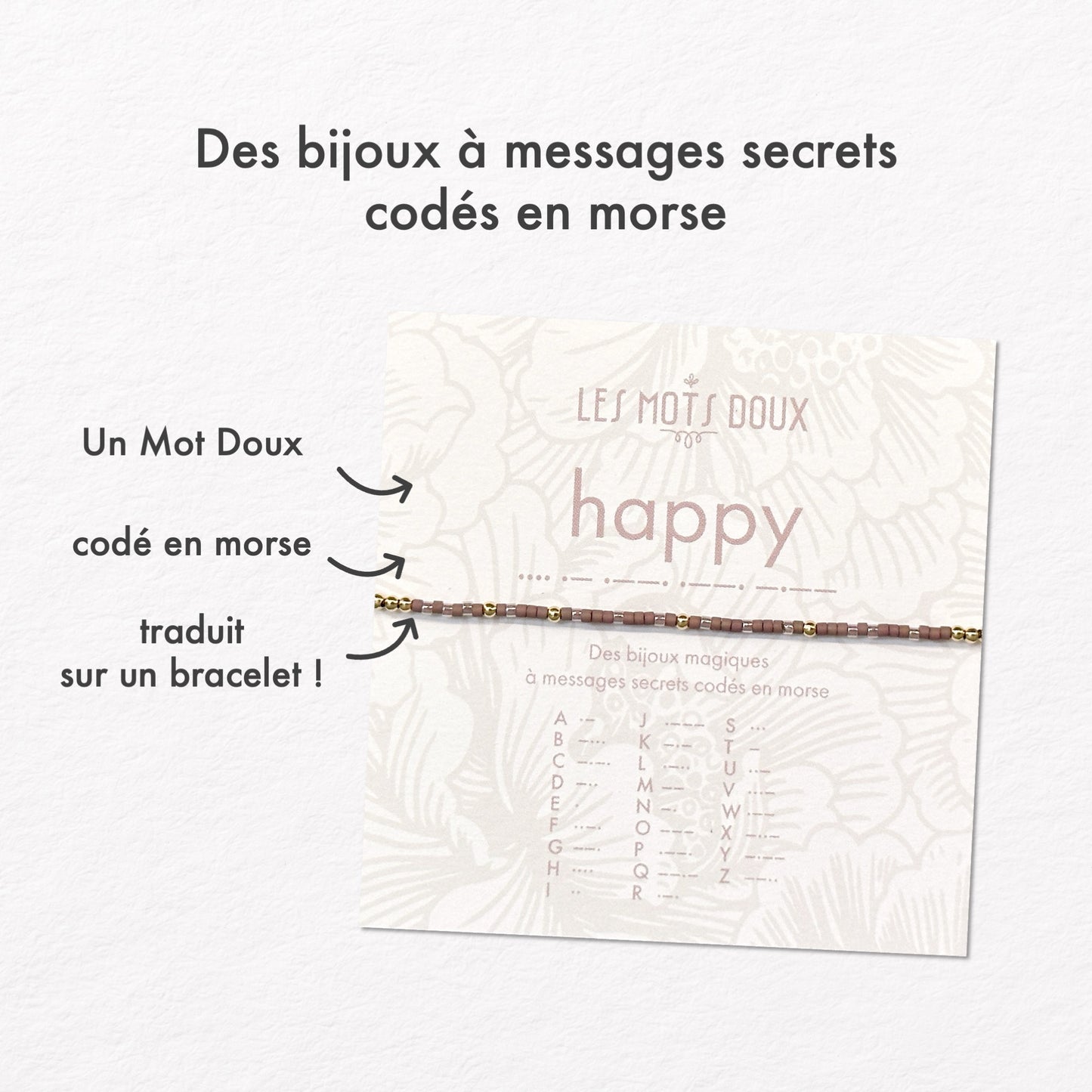 Bracelet Code Morse : Happy