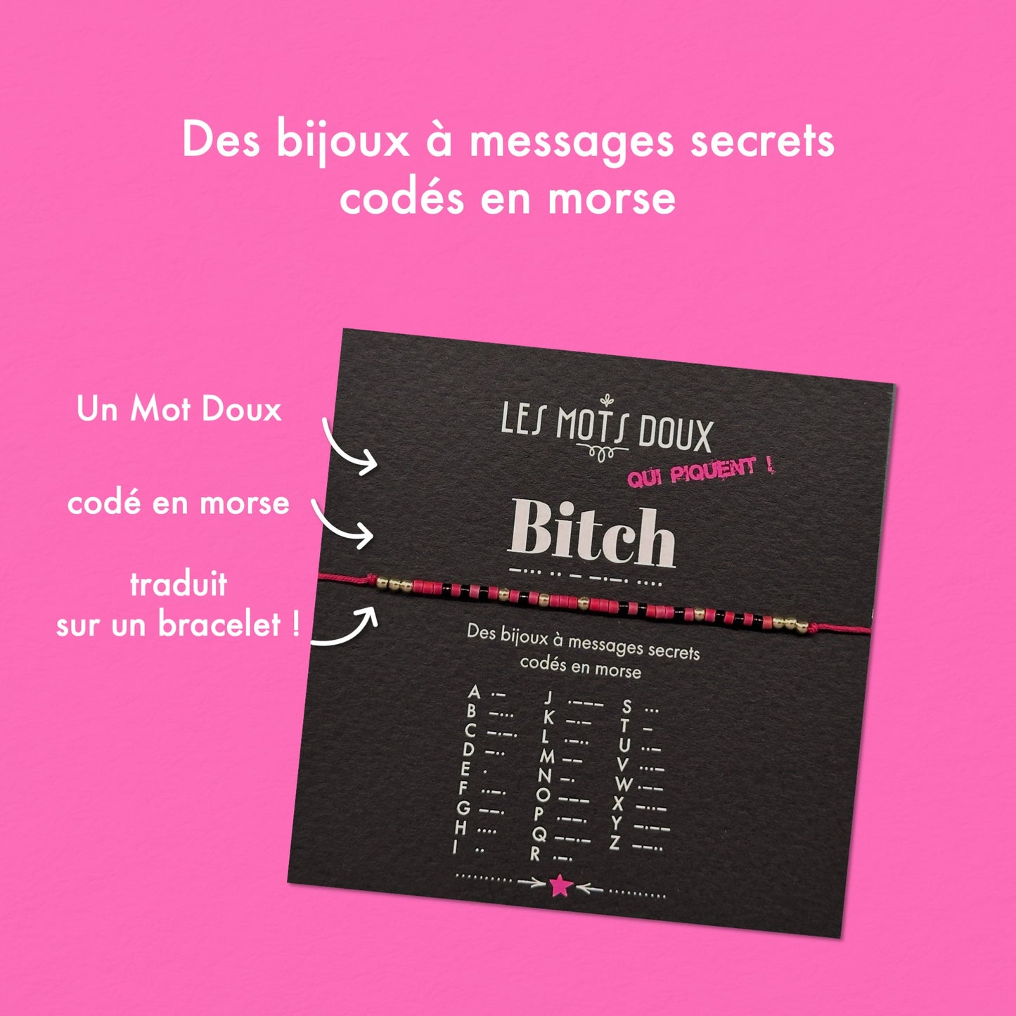 Bracelet code morse "Bitch"