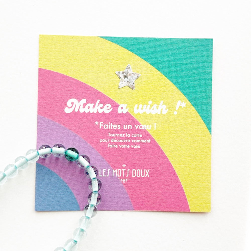 Bracelet "Make a wish" bleu ciel