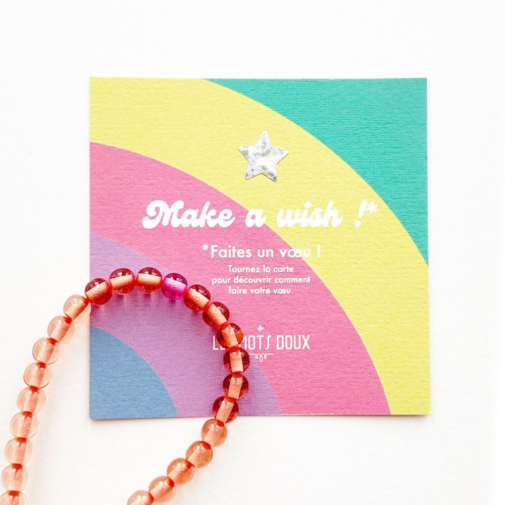 Bracelet "Make a wish" saumon