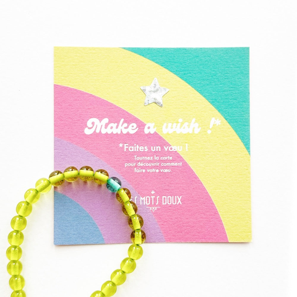 Bracelet "Make a wish" jaune chartreuse