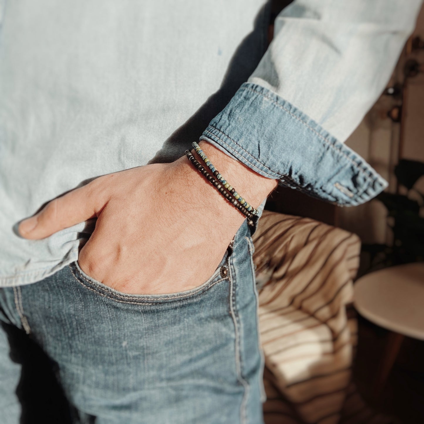 Bracelet homme code morse : Papa