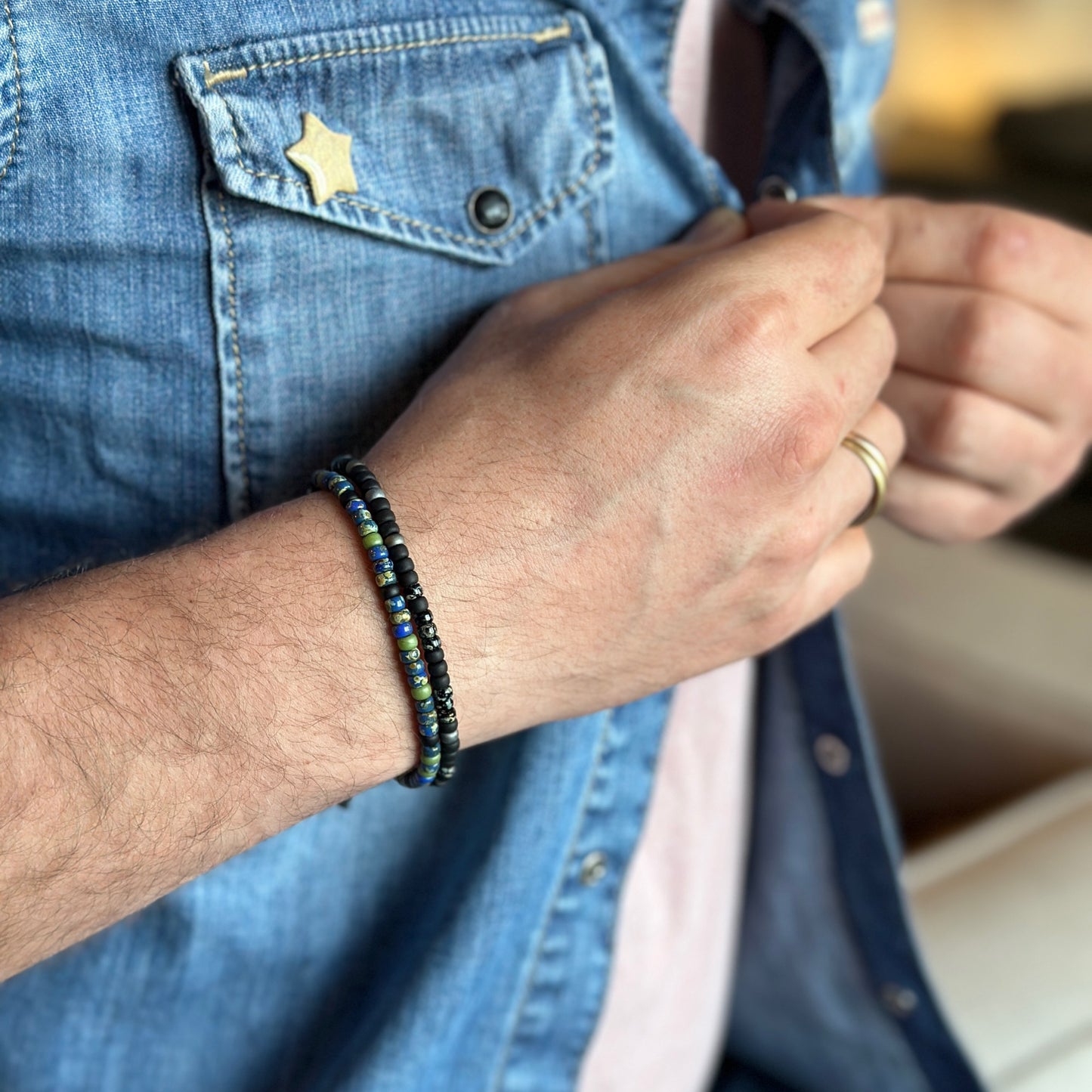 Bracelet homme code morse : Je t'aime