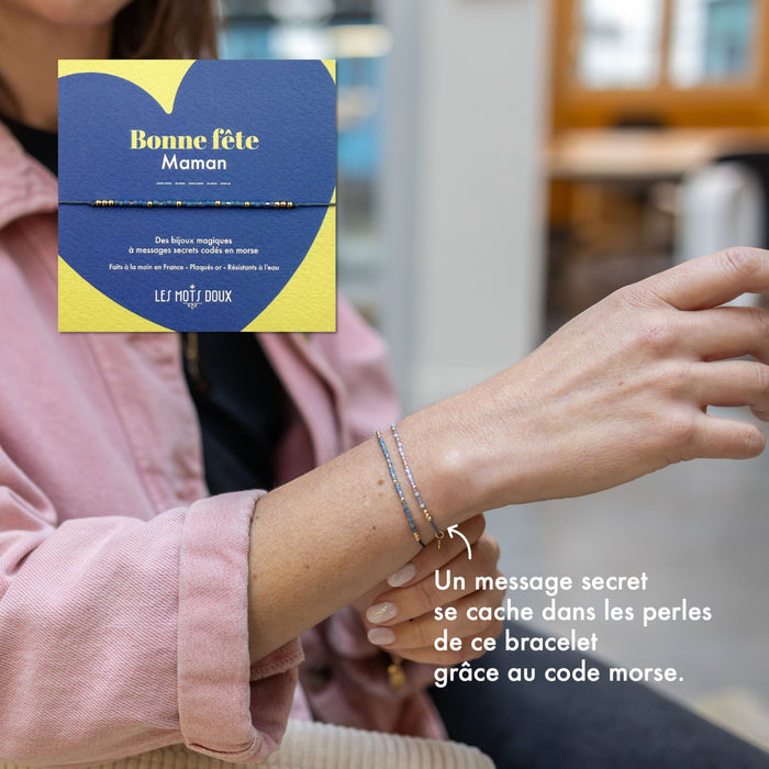 Bracelet Code Morse - Bonne fête - Maman