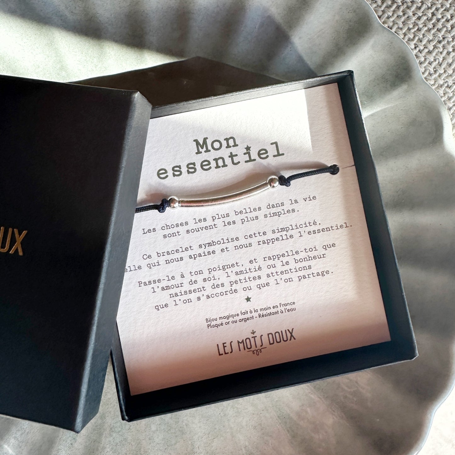 Bracelet "Mon essentiel" XL cordon noir