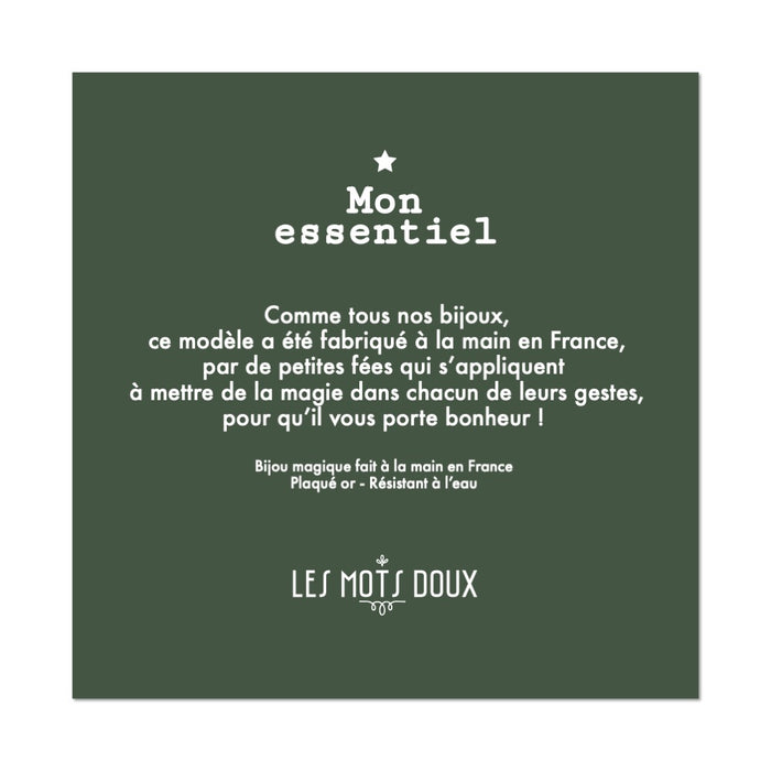 Bracelet "Mon essentiel" cordon kaki