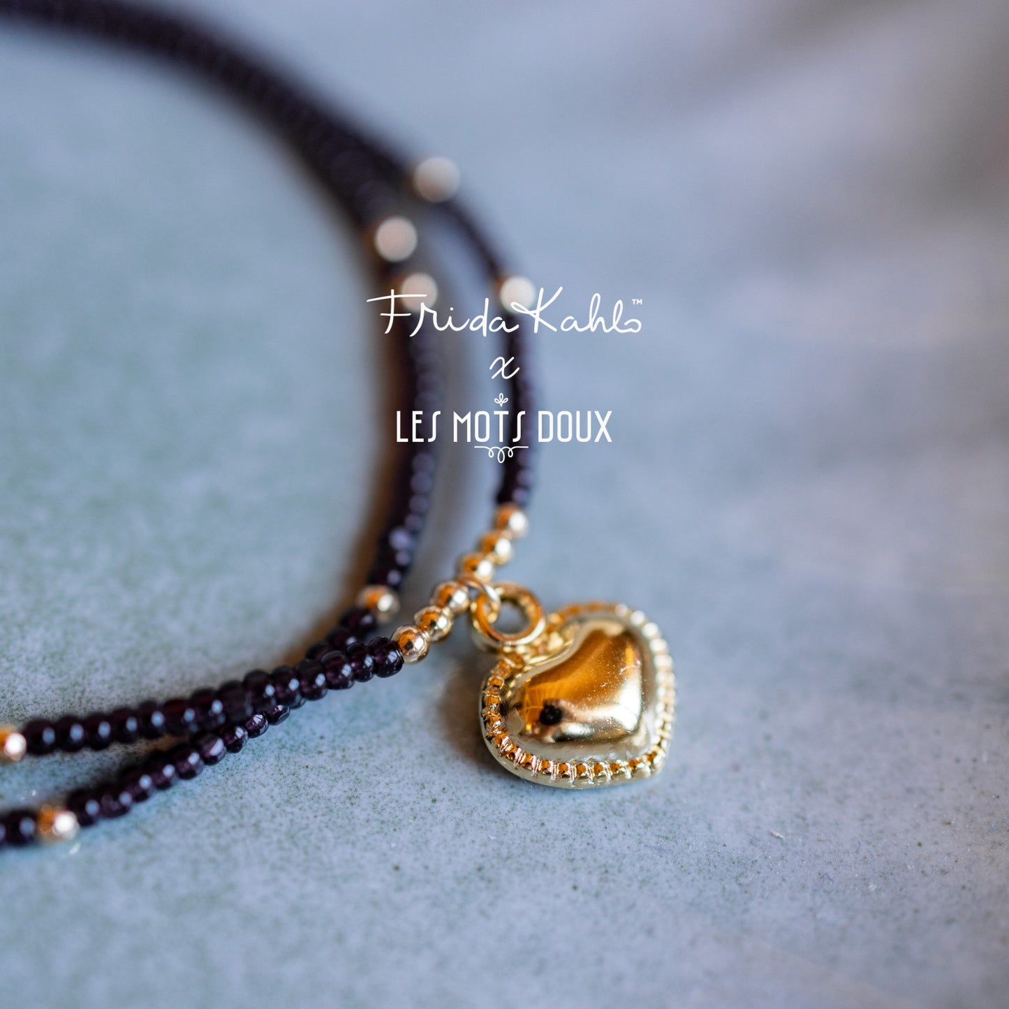 Bracelet Frida Kahlo - Coeur - noir