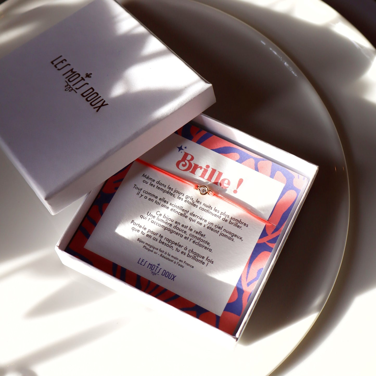 Bracelet - Brille - cordon rose fluo