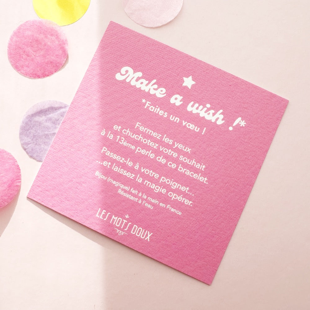 Bracelet "Make a wish" mauve