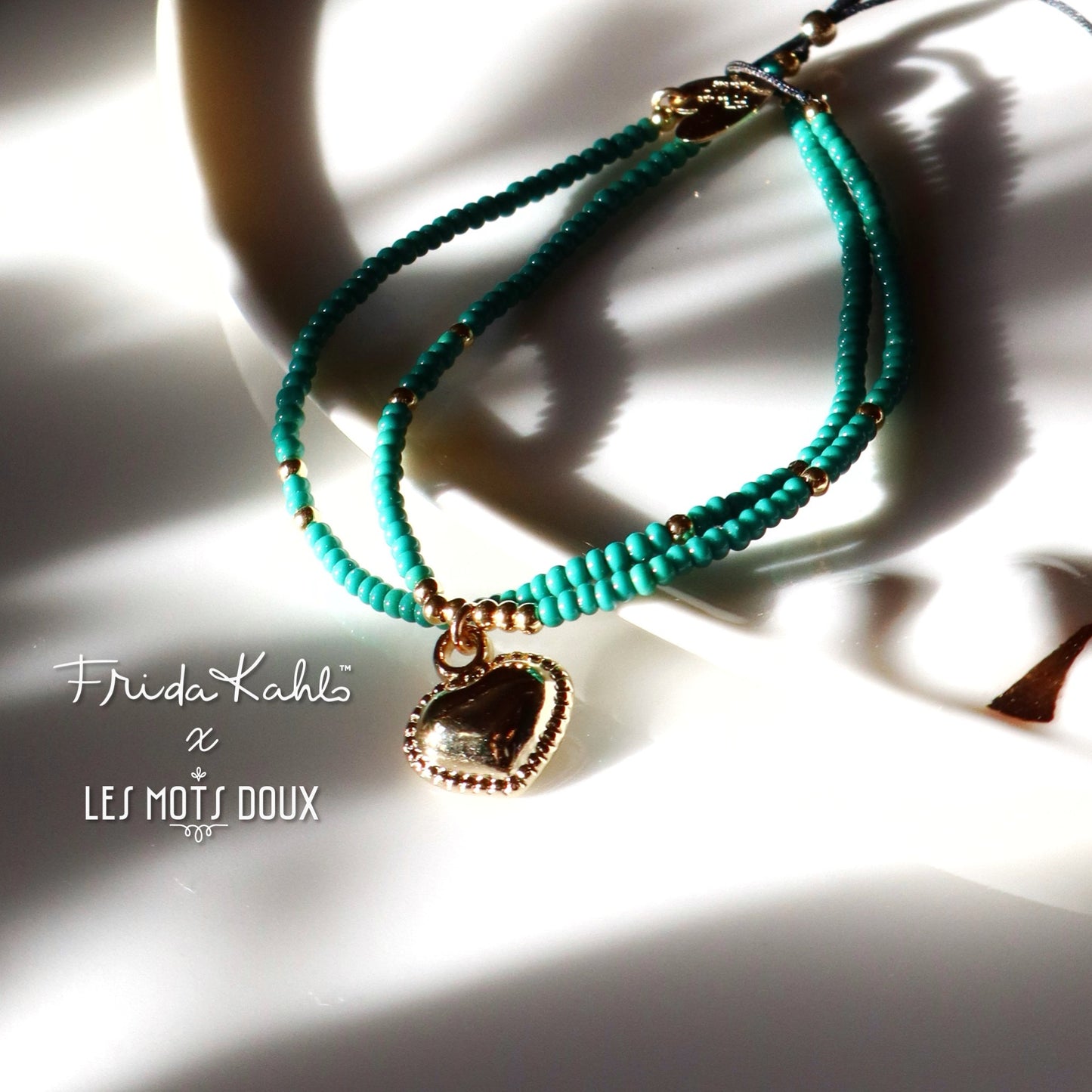 Bracelet Frida Kahlo - Coeur - vert