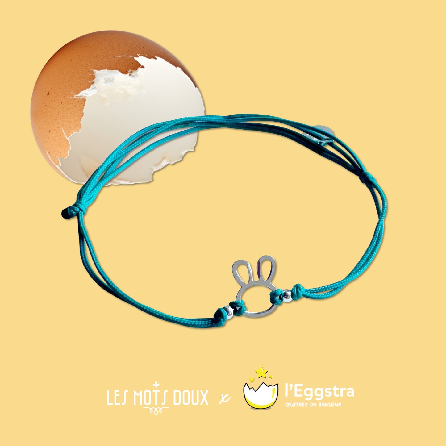 Bracelet porte-bonheur : Mon Lapin d’amour – Les Mots Doux x l’Eggstra