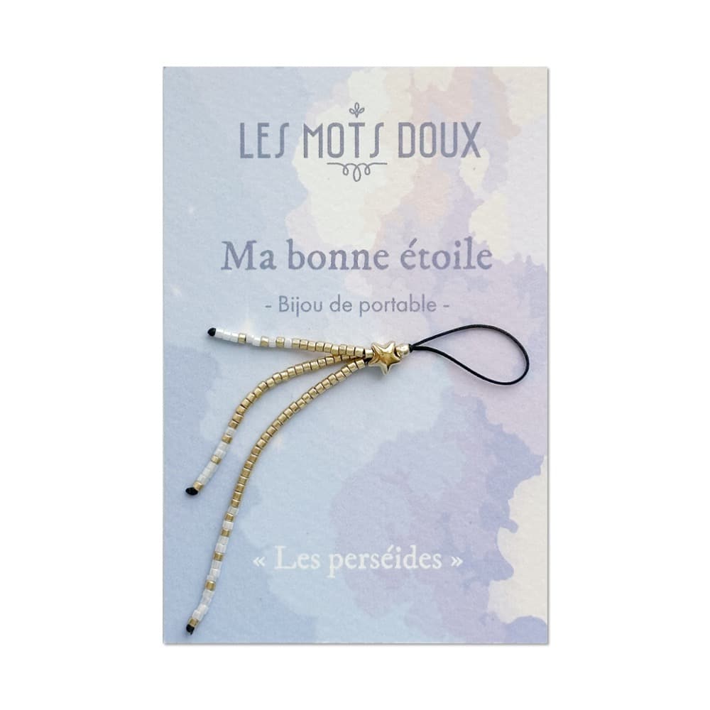 Charm de portable "Les perséides" : blanc neige