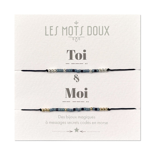 Duo de Bracelets code Morse : Toi et Moi