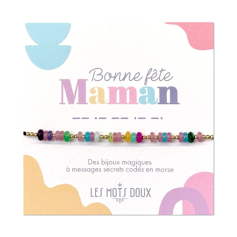 Bracelet code morse "Bonne fête maman"