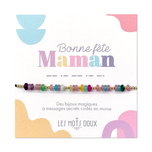 Bracelet code morse "Bonne fête maman"