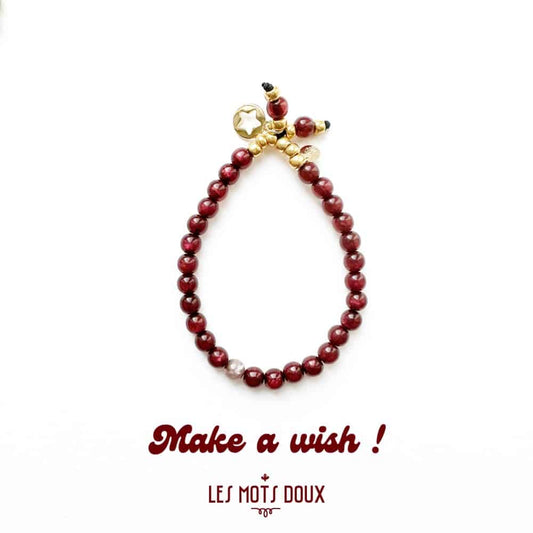 Bracelet "Make a wish" : bordeaux