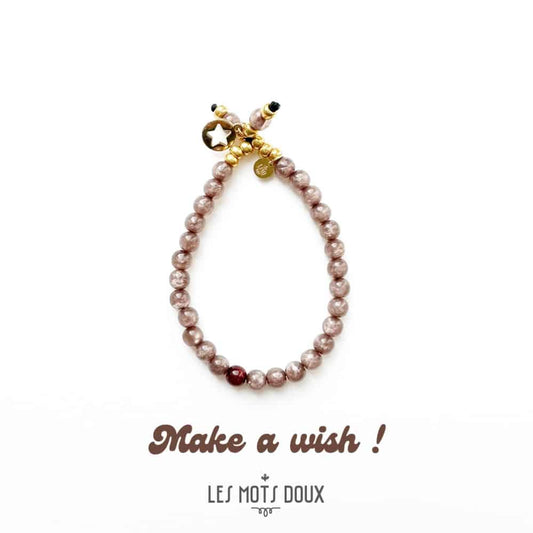 Bracelet "Make a wish" : vieux rose