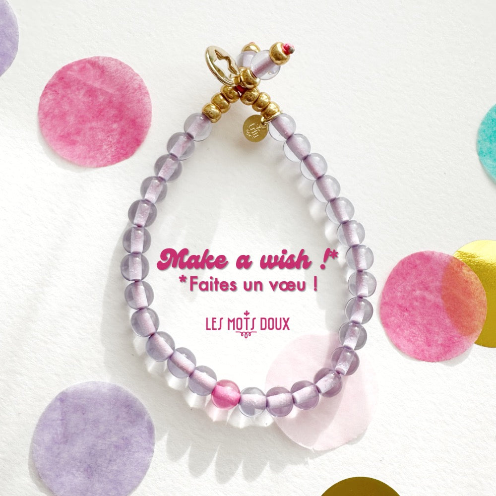 Bracelet "Make a wish" mauve