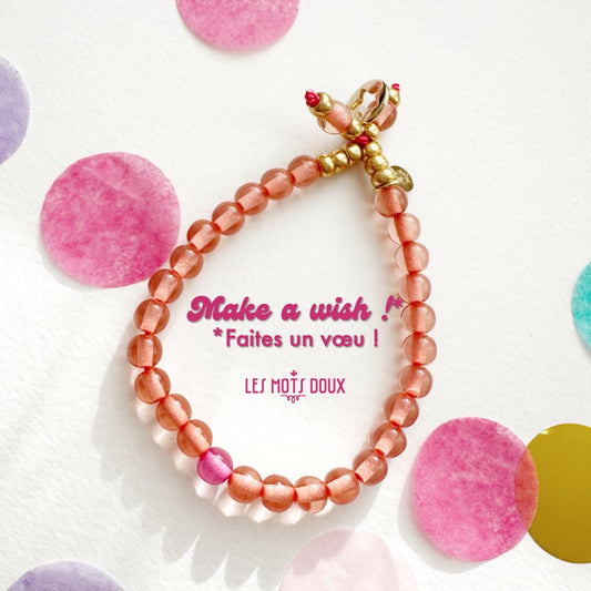 Bracelet "Make a wish" saumon
