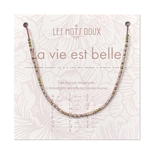 Collier Code Morse "La vie est belle"